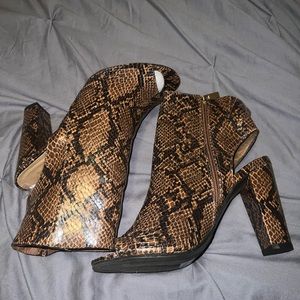 Brown Peep toe Booties